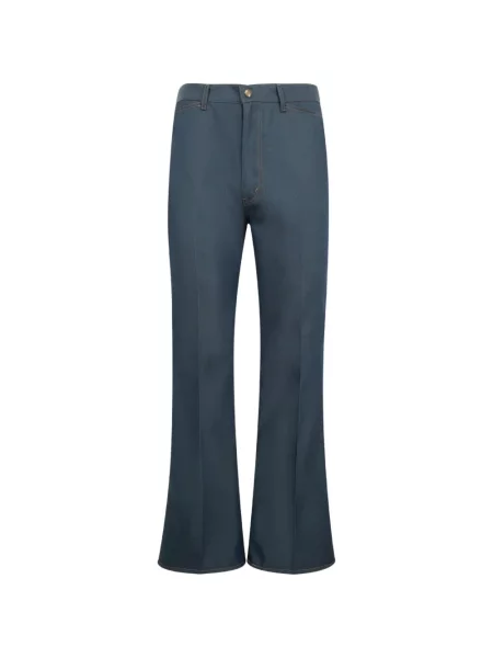 Pantaloni Needles din țesătură twill albastru