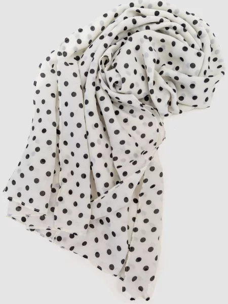 Ager Шарф Білий/чорний Бавовна/віскоза білий