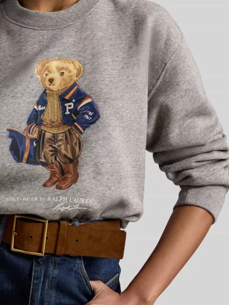 Sweter Polo Ralph Lauren z nadrukiem szary