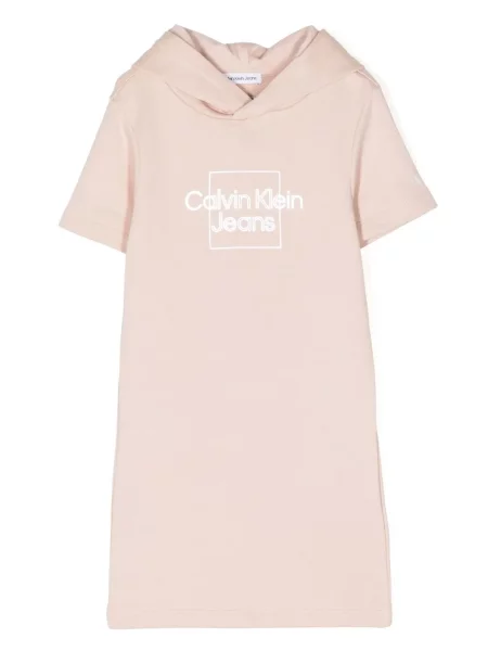 Sukienka jeansowa dziecięca Calvin Klein Jeans różowa