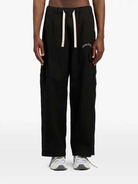 Pantaloni cargo Palm Angels cu autograf negru