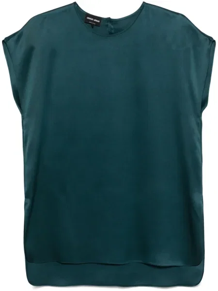 Bluză Giorgio Armani de mătase verde