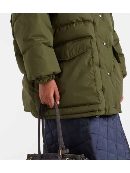 Haină din piele de oaie Prada din piele de oaie verde