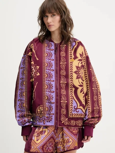 Adidas Geacă Farm Varsity Colorat Oversize roșu