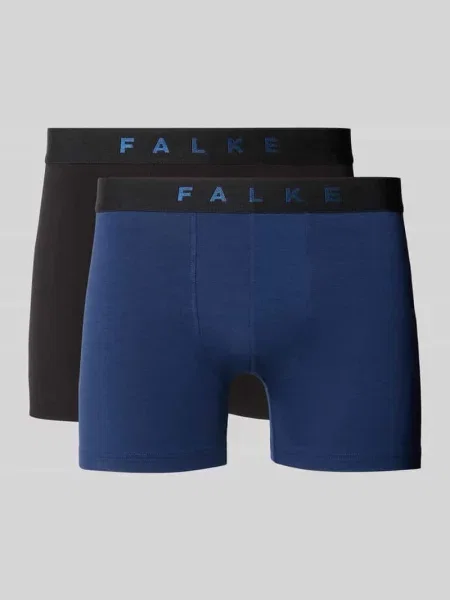 Obcisłe bokserki w zestaw 2 szt. z elastycznym paskiem z logo Falke niebieskie