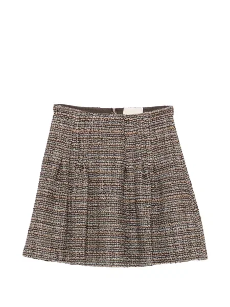 Fusta mini I Blues din tweed maro