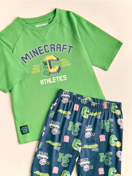 Reserved pyžamo Minecraft zelená