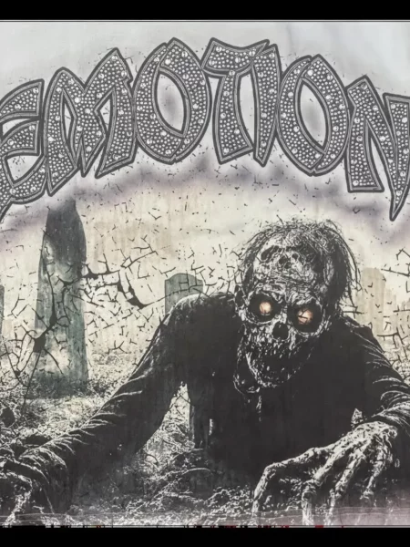 Hosszú póló Mixed Emotion nyomtatás fehér