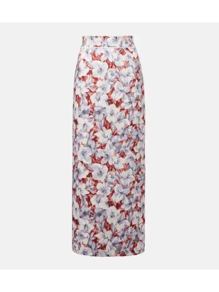 Lniana maksi spódnica maxi Posse w kwiatki