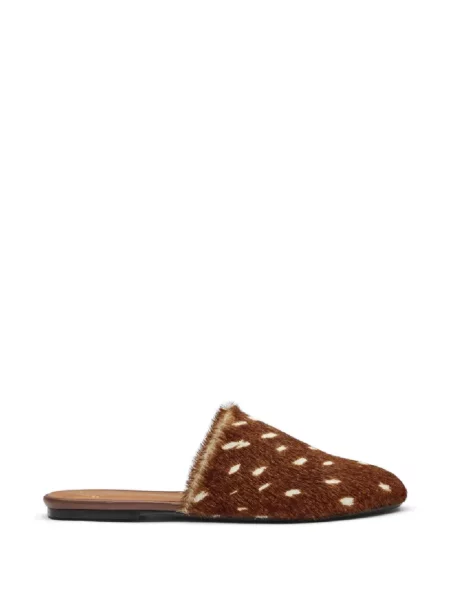 Papuci tip mules Atp Atelier cu imagine cu imprimeu animal print maro