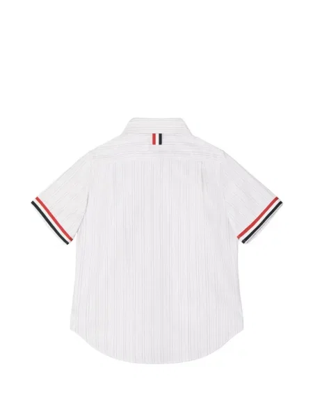 Dětska košile s krátkým rukávem Thom Browne bílá