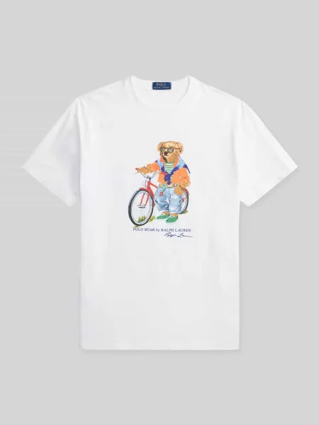 T-shirt o kroju slim fit z nadruk polo bear Polo Ralph Lauren biała