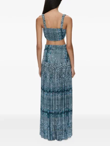 Rochie maxi Christopher Esber cu volane albastru