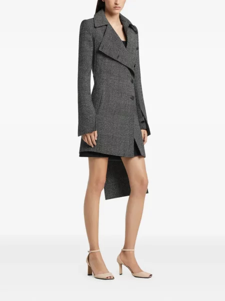 Płaszcz Courreges wełniany asymetryczny szary