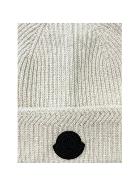 Czapka Moncler wełniana beżowa