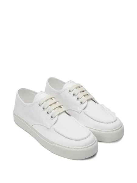 Sneakerși Prada cu șireturi din dantelă alb