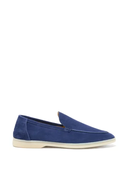 Pantofi loafer Scarosso din piele de căprioară albastru