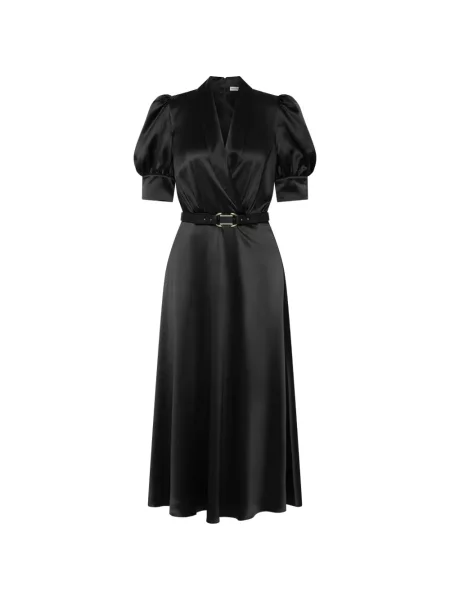 Cu centură rochie midi Rebecca Vallance negru