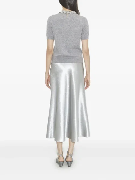 Top Tory Burch cu paiete scurt gri