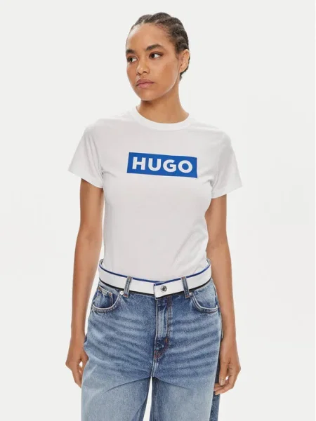 HUGO Tricou Classic alb