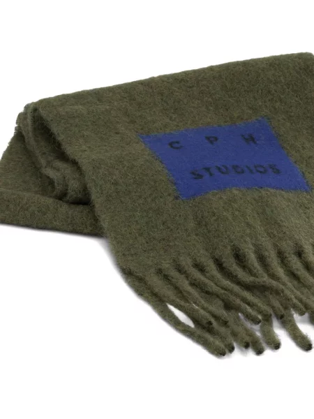 Fular Copenhagen Studios cu franjuri verde