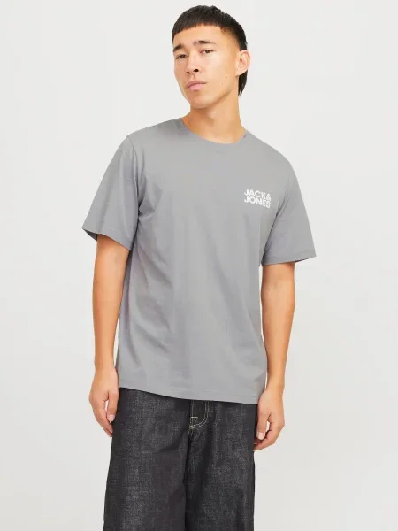 JACK & JONES Tricou / alb gri