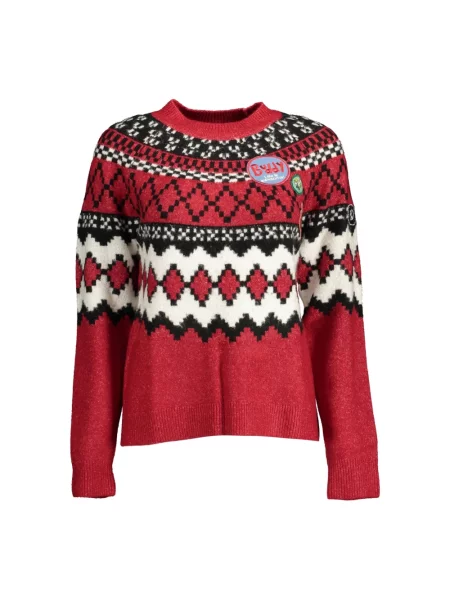 Sweter Desigual wełniany elegancki czerwony