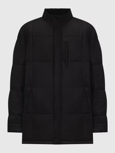 Пуховик із шовку з логотипом Enrico Mandelli чорний