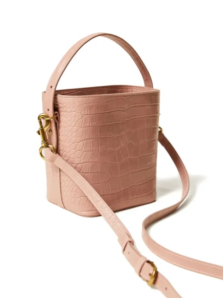 Geantă bucket Twinset din piele roz