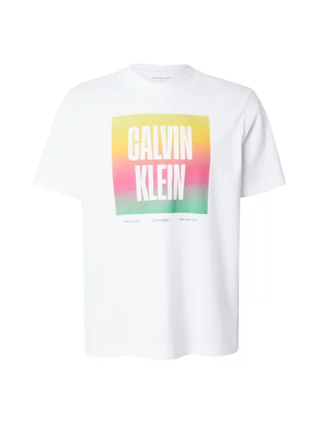 Calvin Klein Jeans Tricou galben / verde deschis / roz alb