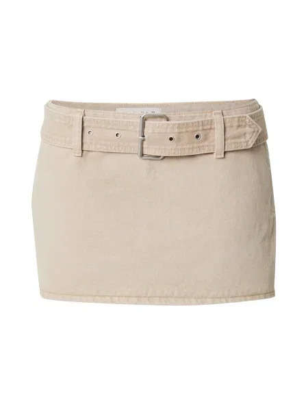 Abercrombie & Fitch fustă și pantaloni denim mini drept bej