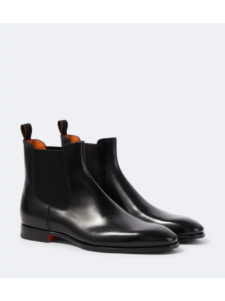 Botine chelsea Santoni din piele negru