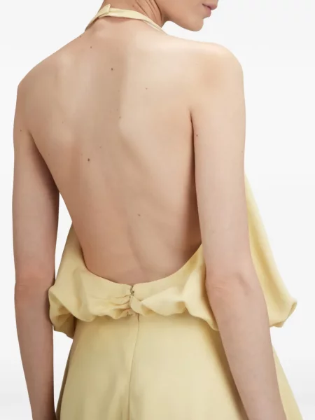 Rochie mini The Arkow cu gât halter galben