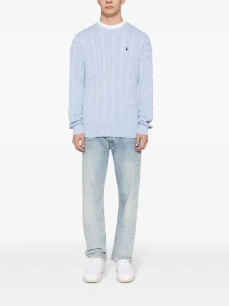 Vlněné zkrácené chinos Polo Ralph Lauren na ramínka modré