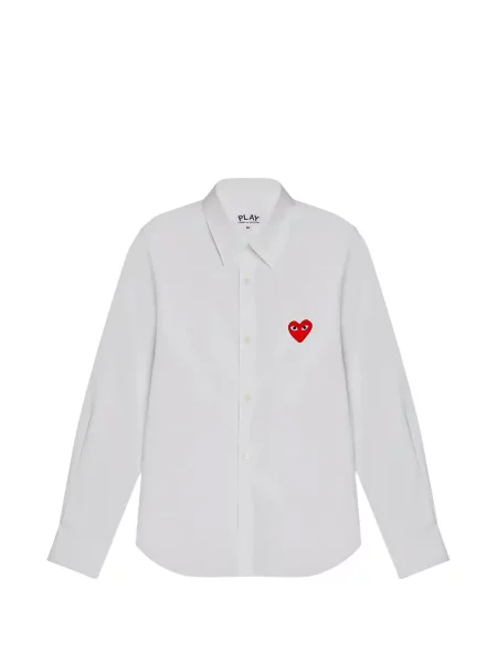 Риза Comme Des Garçons Play със сърца бяло