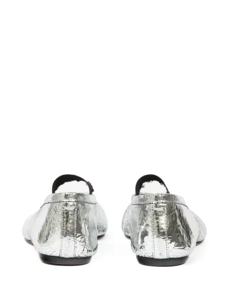 Balerini Maison Margiela din piele argintiu