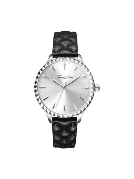 Zegarek Thomas Sabo skórzany w serca czarny
