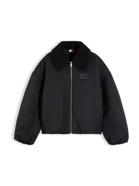 Tommy Jeans Geacă de primăvară-toamnă negru