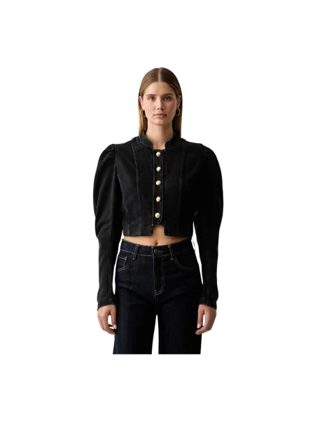 Krótka kurtka jeansowa Twinset czarna