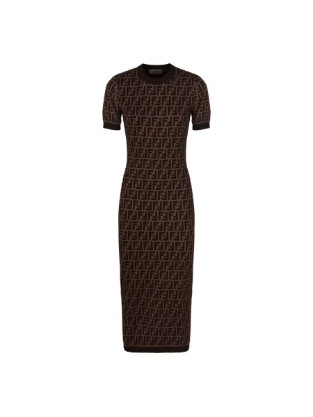 Sukienka Fendi brązowa