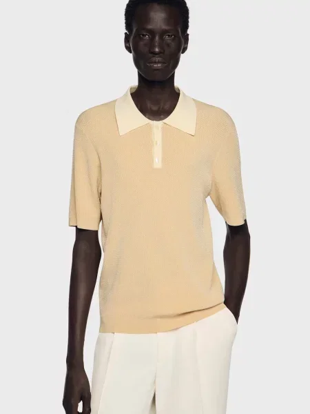 Поло Sandro бежевое
