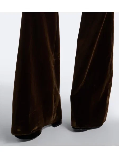 Pantaloni Etro de catifea evazate maro