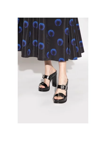 Klapki Alexander Mcqueen na platformie czarne