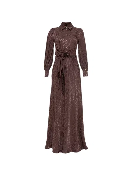 Rochie Nissa cu imagine cu model leopard maro