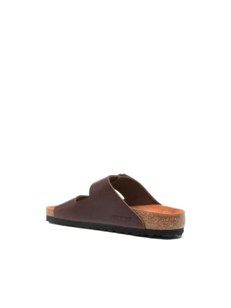 Klapki Birkenstock skórzane brązowe