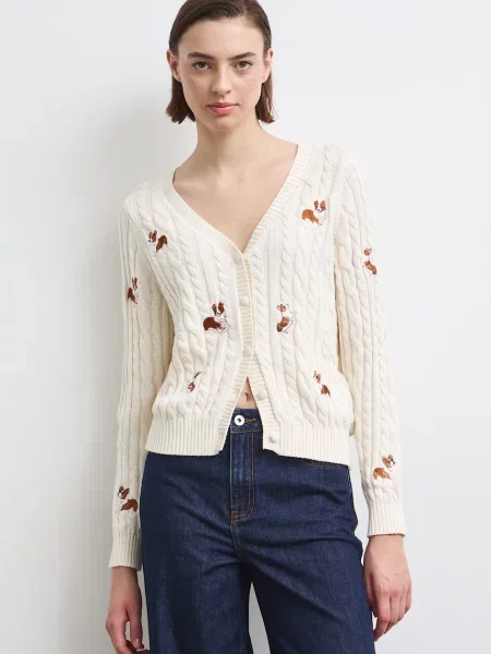 Medicine cardigan pentru femei din bej