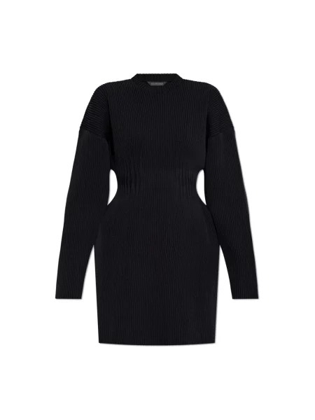 Lniana sukienka Balenciaga czarna