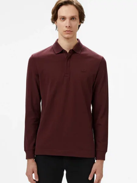 Поло Lacoste бордовое