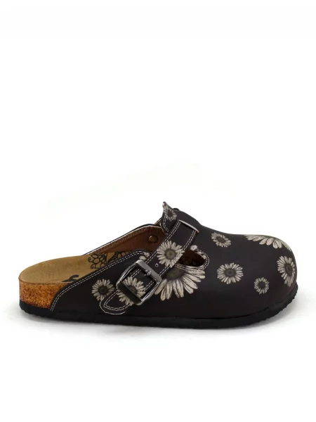 Saboți Goby cu model floral negru