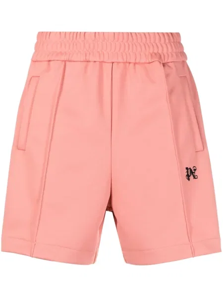 Pantaloni scurți Palm Angels cu broderie roz